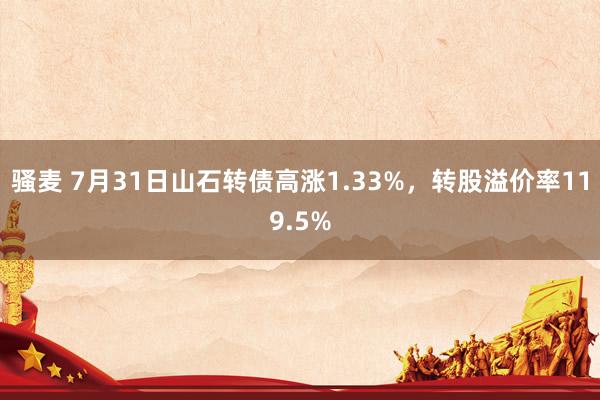 骚麦 7月31日山石转债高涨1.33%，转股溢价率119.5%