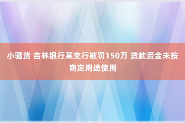 小骚货 吉林银行某支行被罚150万 贷款资金未按商定用途使用