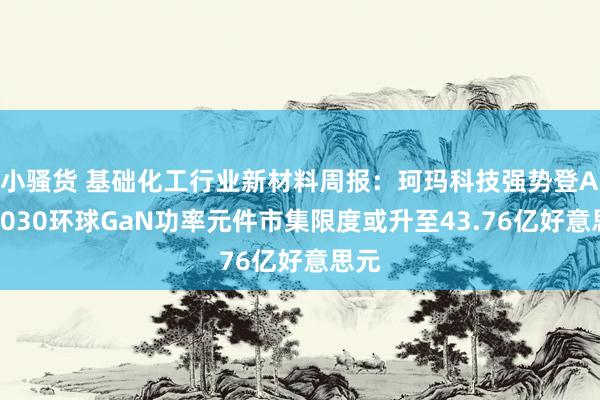 小骚货 基础化工行业新材料周报：珂玛科技强势登A，2030环球GaN功率元件市集限度或升至43.76亿好意思元