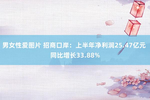 男女性爱图片 招商口岸：上半年净利润25.47亿元 同比增长33.88%