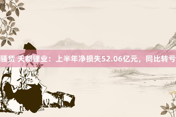 骚货 天都锂业：上半年净损失52.06亿元，同比转亏