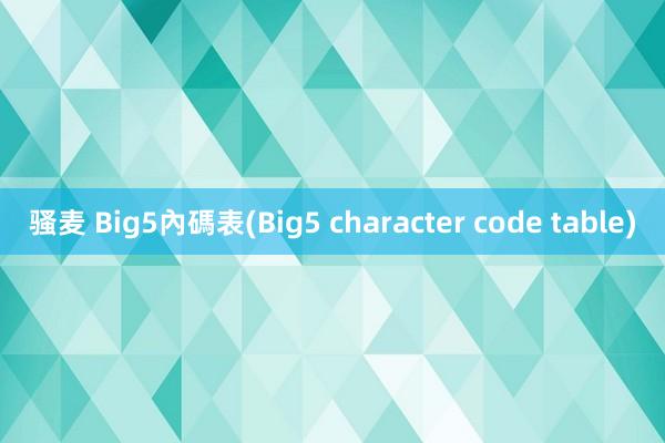 骚麦 Big5內碼表(Big5 character code table)